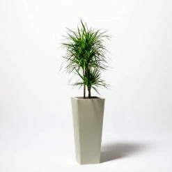 90cm Flared Square Zinc Ivory Textured Dipped Galvanised Planter -Plants outlet store PP40770 add image 4 e661