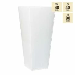 90cm Flared Square Zinc White Gloss Dipped Galvanised Plante -Plants outlet store PP40771 main image e33e