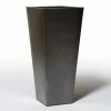 90cm Flared Square Zinc Silver & Black Textured Dipped Galvanised Planter -Plants outlet store PP40772 add image 1 6494