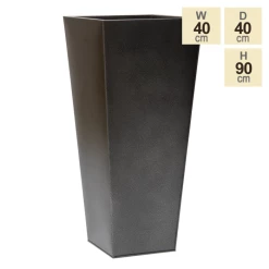 90cm Flared Square Zinc Silver & Black Textured Dipped Galvanised Planter 11 90cm Flared Square Zinc Silver & Black Textured Dipped Galvanised Planter -Plants outlet store PP40772 main image 2393