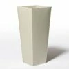 70cm Flared Square Zinc Ivory Textured Dipped Galvanised Planter 1 70cm Flared Square Zinc Ivory Textured Dipped Galvanised Planter -Plants outlet store PP40773 add image 1 f020