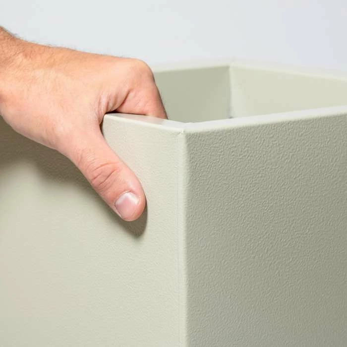 70cm Flared Square Zinc Ivory Textured Dipped Galvanised Planter 4 70cm Flared Square Zinc Ivory Textured Dipped Galvanised Planter - Image 2