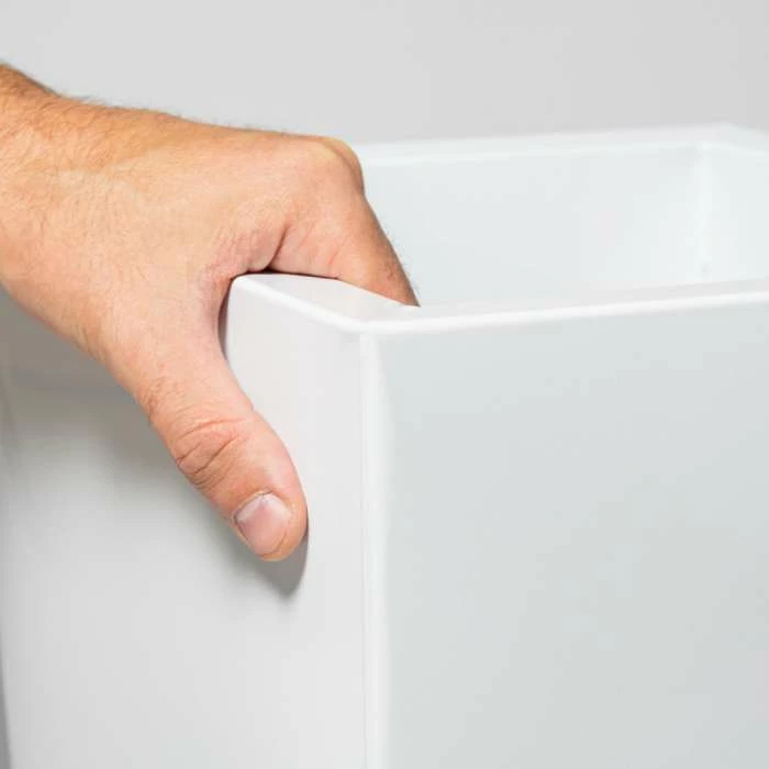 70cm Flared Square Zinc White Gloss Dipped Galvanised Planter 4 70cm Flared Square Zinc White Gloss Dipped Galvanised Planter - Image 2