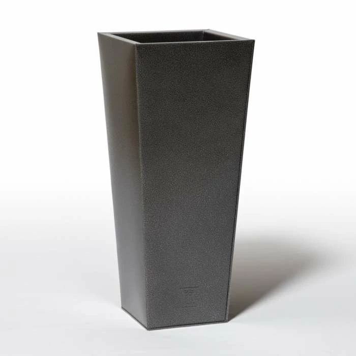 70cm Flared Square Zinc Silver & Black Textured Dipped Galvanised Planter 5 70cm Flared Square Zinc Silver & Black Textured Dipped Galvanised Planter - Image 3