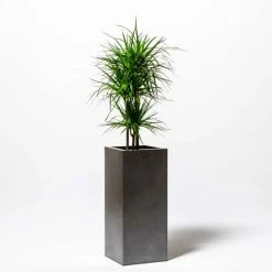 75cm Tall Cube Zinc Silver & Black Textured Dipped Galvanised Planter -Plants outlet store PP40781 add image 4 f160