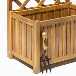 80cm Trough With Trellis Hardwood Planter -Plants outlet store PP40789 add image 2 1ef4