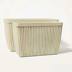 59cm Trough White Textured Speckled Planter -Plants outlet store PP40818 add image 3 2b52