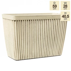 59cm Trough White Textured Speckled Planter -Plants outlet store PP40818 main image 533c