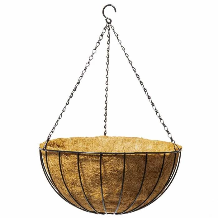 35.5cm Wire Lined Hanging Basket With Coco Liner 3 35.5cm Wire Lined Hanging Basket With Coco Liner