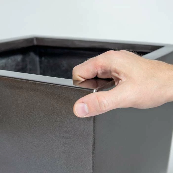 90cm Metallic Grey Polystone Tall Flared Planter 4 90cm Metallic Grey Polystone Tall Flared Planter - Image 2