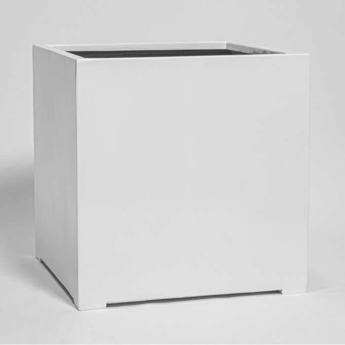 70cm White Gloss Polystone Cube Planter 5 70cm White Gloss Polystone Cube Planter - Image 3