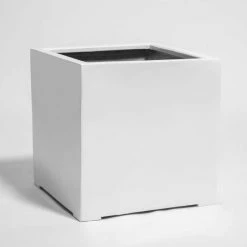 60cm White Gloss Polystone Cube Planter 9 60cm White Gloss Polystone Cube Planter -Plants outlet store PP40895 add image 1 fde2