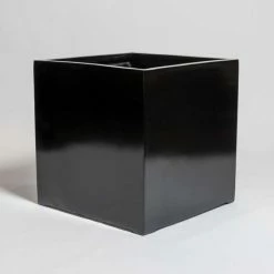60cm Black Gloss Polystone Cube Planter -Plants outlet store PP40896 add image 1 79be