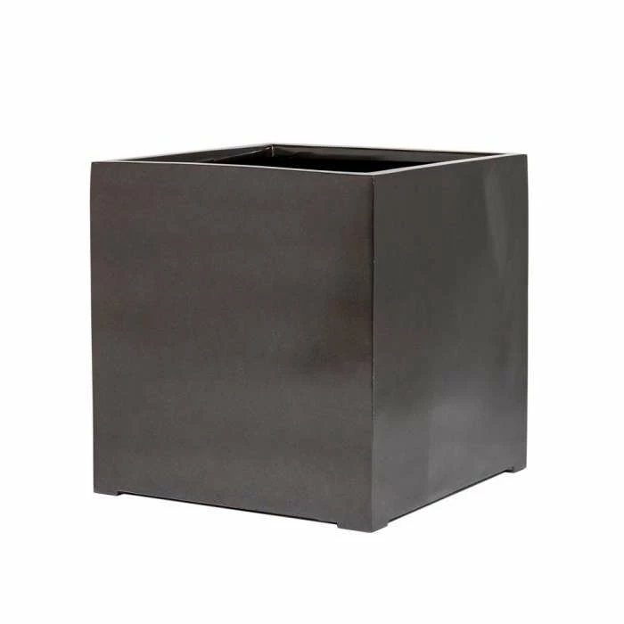60cm Metallic Grey Polystone Cube Planter 5 60cm Metallic Grey Polystone Cube Planter - Image 3