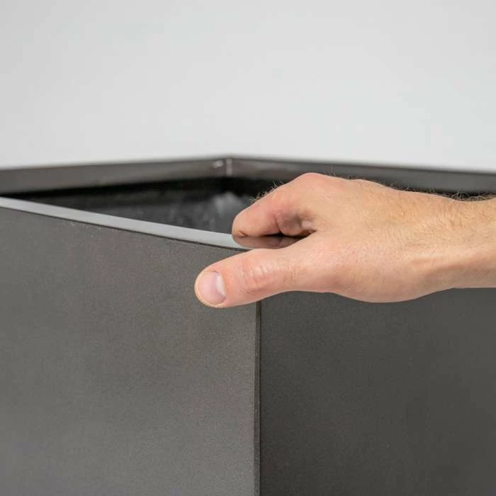 60cm Metallic Grey Polystone Cube Planter 4 60cm Metallic Grey Polystone Cube Planter - Image 2
