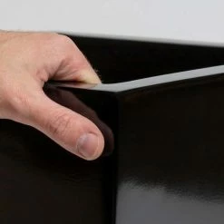 40cm Black Gloss Polystone Cube Planter -Plants outlet store PP40906 rollover image 5dfb