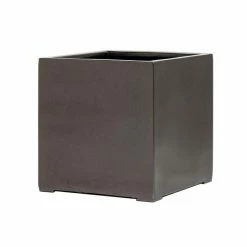 40cm Metallic Grey Polystone Cube Planter 9 40cm Metallic Grey Polystone Cube Planter -Plants outlet store PP40907 add image 1 733b