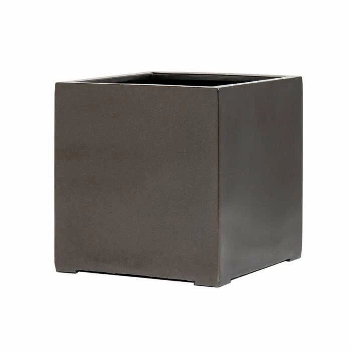 40cm Metallic Grey Polystone Cube Planter 5 40cm Metallic Grey Polystone Cube Planter - Image 3