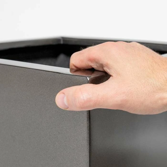 40cm Metallic Grey Polystone Cube Planter 4 40cm Metallic Grey Polystone Cube Planter - Image 2