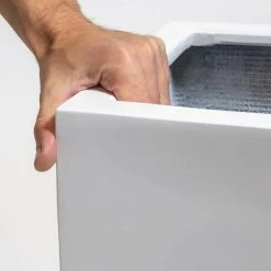 60cm White Gloss Polystone Tall Cubic Planter 7 60cm White Gloss Polystone Tall Cubic Planter -Plants outlet store PP40915 rollover image dc67