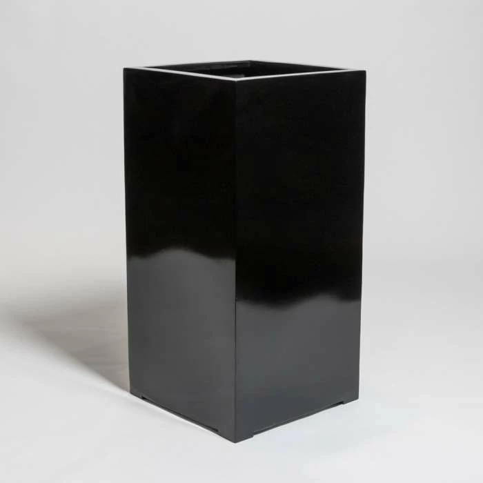 60cm Black Gloss Polystone Tall Cubic Planter 5 60cm Black Gloss Polystone Tall Cubic Planter - Image 3