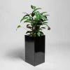 60cm Black Gloss Polystone Tall Cubic Planter 1 60cm Black Gloss Polystone Tall Cubic Planter -Plants outlet store PP40916 main image 880f