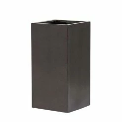 60cm Metallic Grey Polystone Tall Cubic Planter -Plants outlet store PP40917 add image 1 f69a