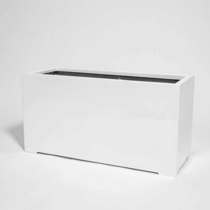 100cm White Gloss Polystone Trough Planter 3 100cm White Gloss Polystone Trough Planter