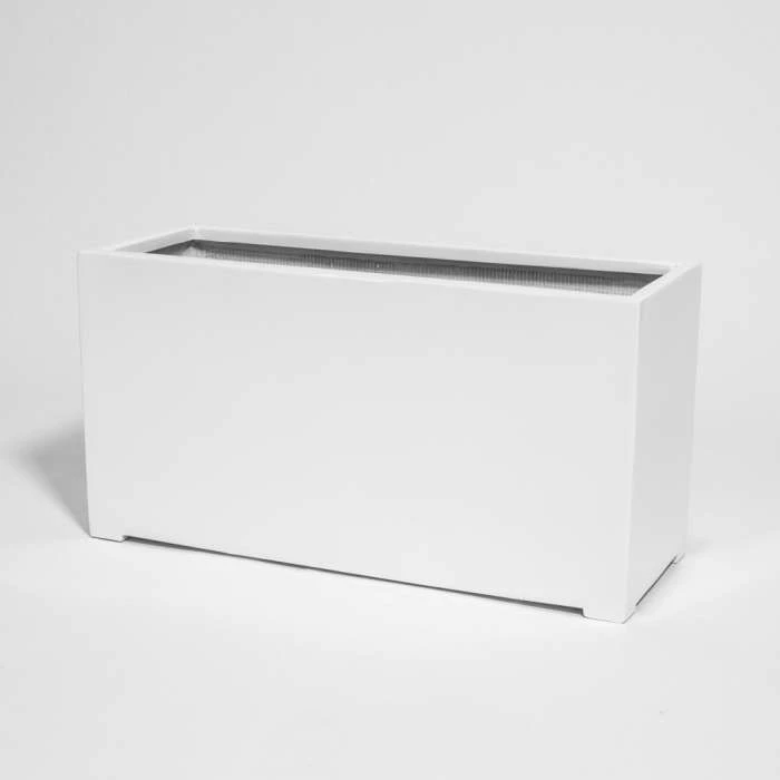 80cm White Gloss Polystone Trough Planter 3 80cm White Gloss Polystone Trough Planter