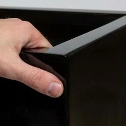 80cm Black Gloss Polystone Trough Planter -Plants outlet store PP40971 rollover image 7175