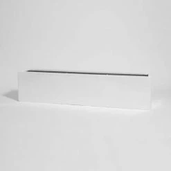 150cm White Gloss Polystone Low Trough Planter