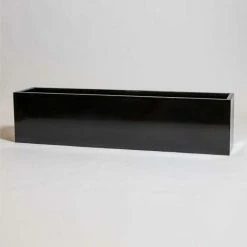 150cm Black Gloss Polystone Low Trough Planter -Plants outlet store PP40976 add image 1 a4d6