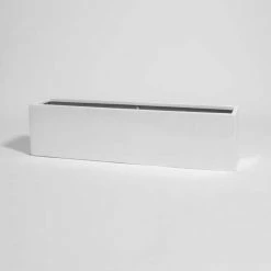 120cm White Gloss Polystone Low Trough Planter