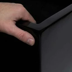 120cm Black Gloss Polystone Low Trough Planter -Plants outlet store PP40981 rollover image 3b0d