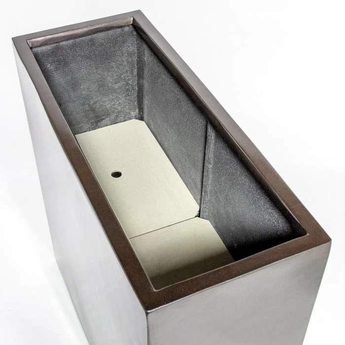 100cm Metallic Grey Polystone High Trough Planter 7 100cm Metallic Grey Polystone High Trough Planter - Image 5