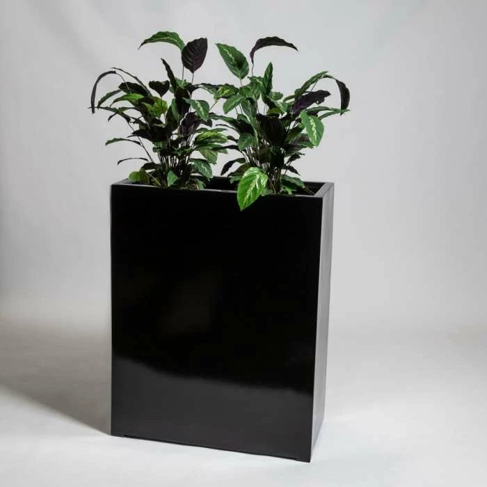 80cm Black Gloss Polystone High Trough Planter 3 80cm Black Gloss Polystone High Trough Planter