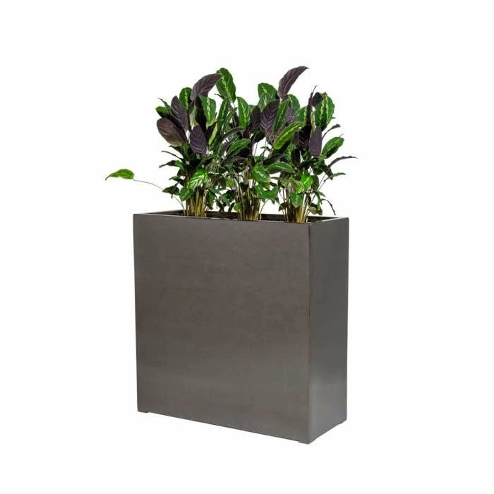 80cm Metallic Grey Polystone High Trough Planter 6 80cm Metallic Grey Polystone High Trough Planter - Image 4