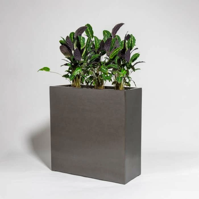 80cm Metallic Grey Polystone High Trough Planter 3 80cm Metallic Grey Polystone High Trough Planter