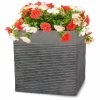 H50cm Extra Large Light Grey Fibrecotta Brick Design Cube Planter - By Primrose™ -Plants outlet store PP4506XL rollover image f4b0