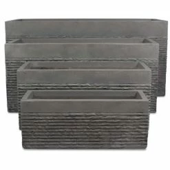 1m Extra Large Light Grey Fibrecotta Brick Design Trough Planter - By Primrose™ 10 1m Extra Large Light Grey Fibrecotta Brick Design Trough Planter - By Primrose™ -Plants outlet store PP4507XL add image 3 2f76