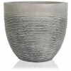H39cm Large Light Grey Fibrecotta Brick Design Egg-Shaped Planter - By Primrose™ -Plants outlet store PP4508L rollover image eb34