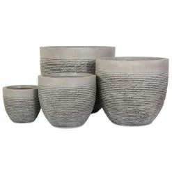 H30cm Medium Light Grey Fibrecotta Brick Design Egg-Shaped Planter - By Primrose -Plants outlet store PP4508M add image 3 cd17
