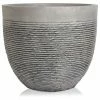 H46cm Extra Large Light Grey Fibrecotta Brick Design Egg-Shaped Planter - By Primrose™
