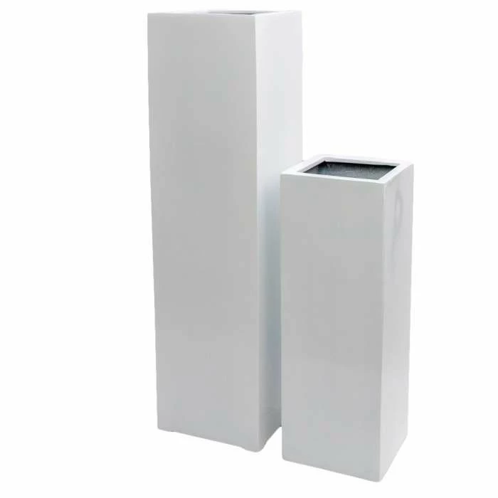 H1m Large Stone Composite High Cube Planter In White 5 H1m Large Stone Composite High Cube Planter In White - Image 3