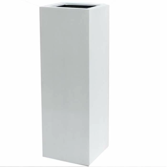 H1m Large Stone Composite High Cube Planter In White 3 H1m Large Stone Composite High Cube Planter In White