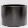 H50cm Large Stone Composite Low Cylinder Planter In Black -Plants outlet store PP5022BL main image 0490