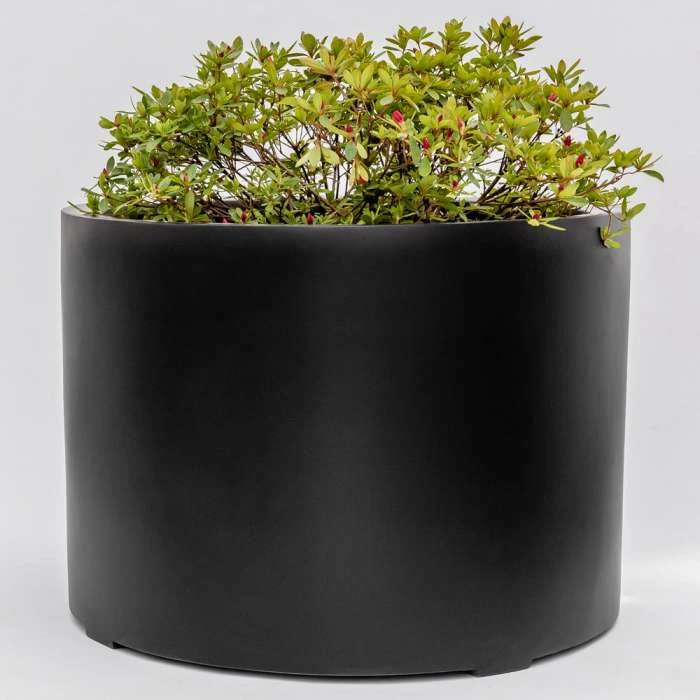 85cm XL Stone Composite Low Cylinder Planter In Black 5 85cm XL Stone Composite Low Cylinder Planter In Black - Image 3