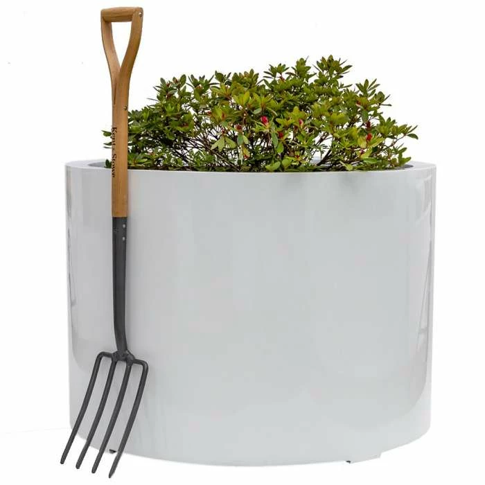 1m Jumbo Stone Composite Low Cylinder Planter In White 4 1m Jumbo Stone Composite Low Cylinder Planter In White - Image 2