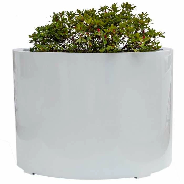1m Jumbo Stone Composite Low Cylinder Planter In White 5 1m Jumbo Stone Composite Low Cylinder Planter In White - Image 3