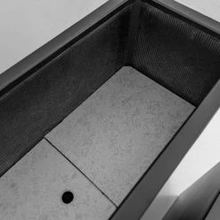 H80cm Large Stone Composite Tall Trough Planter In Black -Plants outlet store PP5023BL add image 2 85e9